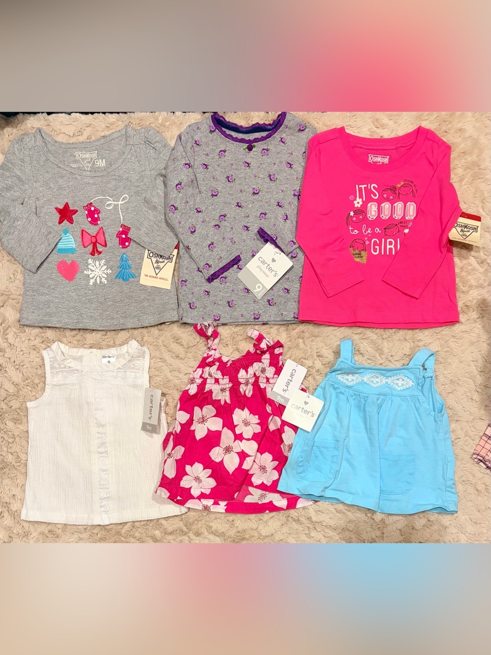 New 9m Baby Girl Top Bundle
